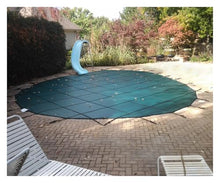 WAHHWF 10m 9m 8m 7m 6m 5m 4m 3m 2m Large Heavy Duty Winter Inground Pool Safety Cover Round, Commercial Grade Green Mesh Swimming Pool Covers with Brass Anchors, Springs and Tool Kit(33ft/10m)