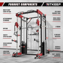 RitKeep Fitness PMAX 5600 Smith Machine 6-in-1 Home Gym Black&Red