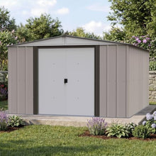 Arrow Classic Outdoor Steel Storage Shed, 10 x 12 ft, Taupe/Eggshell