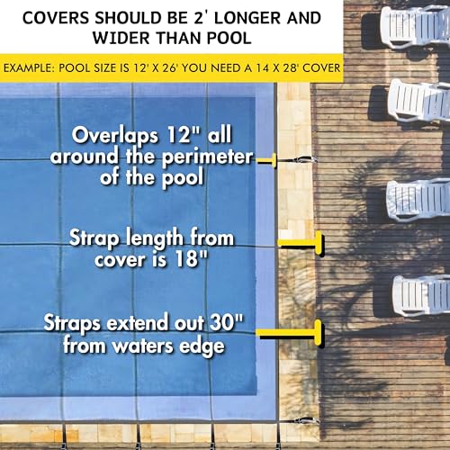 Freetime Fun Solid Winter Pool Cover 14x28ft Blue