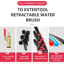 wzfdm Telescopic Rod Water Brush, Window and Solar Cleaning Pole W/Water fed Telescopic Brush/Brush Window and Solar Panel Cleaning System Windows Cleaning Washing Tool,12FT/3.6M