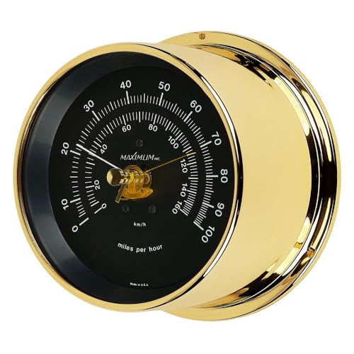 Maximum Criterion Accurate Weather Thermometer - Brass Case, Black Dial