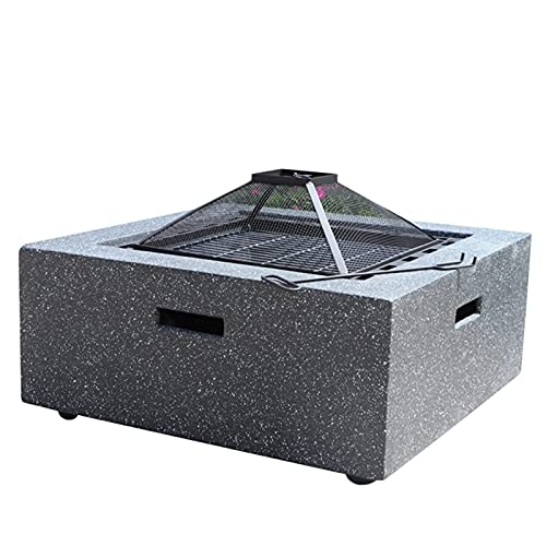 Fire Pits Outdoor 71cm Garden Terrace Heavy-Duty BBQ Table, Outdoor Cooking Fire Pit, Burning Fire Bowl, Multi-Function Heating Fireplace