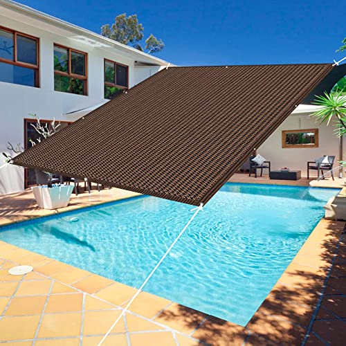 GPWDIEJB Outdoor Garden Patio Awning Canopy 2 x 6.5m HDPE 95% UV Block Screen Shelter Gazebo Pergola Brown