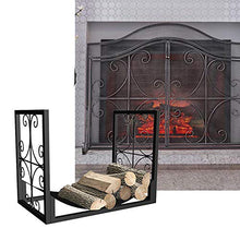 TBLOTYD Medium 2ft Firewood Storage Rack Holder,Indoor/Outdoor/Farmhouse Heavy Duty Wood Holder Stand,Iron Black Finish Lumber Storage Holder,60x35x45cm