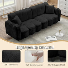 ECKF Large Teddy Plush Sofa Velvet Couch Black