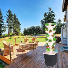 BTURYT Indoor Hydroponic Growing Tower Growing Vertical Growing Tower 6 Layers 30 Plant Sites with Pump and Mobile Water Tank