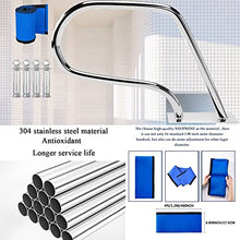 Pool Handrails Swimming Pool Safety Hand Rail, Stair Pool Hand Rail Rated 250Lbs Load Capacity, Pool Handrail with Blue Grip Cover, Screws/32 * 39 inch ()