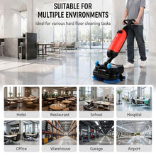 Industrial Dual-Brush Floor Polisher & Scrubber, 500W Powerful Motor with 450mm Squeegee, Cordless 22kg Scrubber for Tile, Concrete & Commercial Hard Surfaces(Orange)