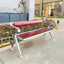 HYgloF Patio Benches Park Outdoor Steel Bench, Wooden Double Chair, Garden Patio Lounge Backrest Seat Garden Bench(XL)