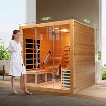 2 or 3 People Indoor Hybrid Hemlock Sauna with Recliner for Home , 220v/30A