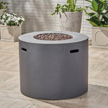 Premium Magnesium Oxide Outdoor Fire Pit with High-Output Burner for Backyard Gatherings and Patio Ambiance (Dark Grey + Magnesium Oxide)