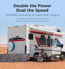UDPOWER 210W Portable Solar Panel with Adjustable Kickstand,IP65 Waterproof,High Efficiency Conversion,Foldable Solar Panel for Outdoor Camping,RVs and Home Backup