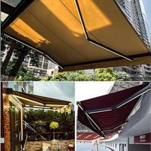 RUYICZB Electric Awnings for Patio, 10'×6.5' Retractable Awning with LED Light, Remote Control, UV Protection, Manual Patio Awning Sun Shade Shelter for Window Door Deck Garden,Red
