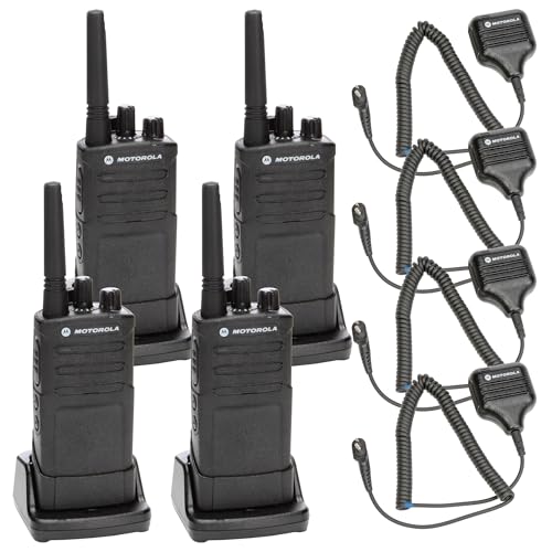 Motorola Solutions RMU2080 On-Site Rugged Two-Way Business Radio with Remote Speaker Mic (4-Pack) Black