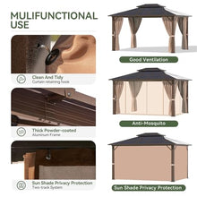 Aoxun 10'x12' Hardtop Gazebo Brown with Lights