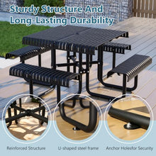 KEIKI Heavy Duty Outdoor Picnic Dining Table and Chairs Bench Set for 4-8
