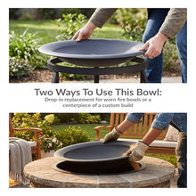 Sunnydaze Fire Pit Bowl with Spark Screen, 39" Outer / 30" Inner Dia