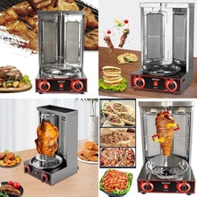 Eastnmythet Home Vertical Rotisserie Oven Grill, Gas Doner Kebab Machine, Stainless Steel Grill Rotating Oven with 2 Burners
