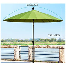 ARGENTFLUX 9ft/270cm Large Garden Parasol Outdoor Market Table Umbrella, Round Parasol with Tilt Adjustable and Crank, Aluminum Sunshade Umbrella(Red)