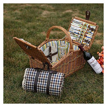 WANGWENMNG Old Fashioned Family Home Storage Box Wicker Picnic Basket Picnic Mat Novel and Stylish Storage Basket Storage Basket (Color : with Picnic Mat)