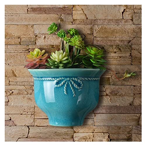 Hanging Planter Hanging Planter Ceramic Wall Mounted Succluent Planters Vintage Flower Pots for The Retro Plants, Plants Not Included Suitable for Indoor and Outdoor Plants ( Color : Brass ) (B )