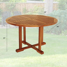 Whitecap Teak 60051 Teak Round Dining Table with Umbrella Hole