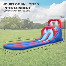 SUNNY & FUN Dual Splash Inflatable Water Racing Slide Park Blue/Red