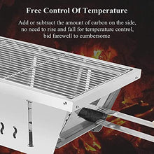 NEWCES Safety Certification BBQ Grill Charcoal Barbecue Grill w/Storage Bag Folding Portable Smoker Grill Stainless Steel Barbeque Grill for Grills & Outdoor Cooking