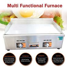 Commercial Gas Griddle, Heavy Duty Propane Gas Griddle, Countertop Gas Commercial Griddle with Manual Control Burners, Stainless Steel Portable Grill, Restaurant Kitchen Camping BBQ,518