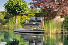 Greemotion Bahia Tobago Patio Daybed Loveseat with Storage Ottoman and Adjustable Cushions Brown/Dark Gray