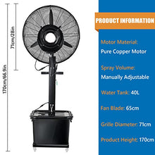 Preferspace Outdoor Cooling Fan Misting Fan Industrial Fan Outdoor Water Patio Water Tank Electric Fans Heavy Duty Garden Backyard Fan, 3 Speed Setting