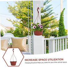 24 Sets Chain Hanging Small Planter Garden Planters Containers Pot Balcony Basket Flowerpots Pots Chlorophytum and for Wall Outdoor Plant Hooks Plants Fence Flower (Coffeex4pcs 17X8.6CMx4pcs)