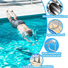 Pool Handrail,31.5x31.5In Swimming Pool Stair Rail, 304 Stainless Steel Stair Pool Hand Rail Rated 300lbs Load Capacity, Pool Rail with Quick Mount Base Plate, and Complete Mounting Accessories