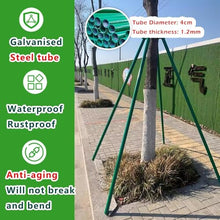 REMYS Windproof Plant Fixed Support Frame for 4"-15" Dia Tree Protection, Heavy Duty Tree Stake Supports, 3 4 5 6 7 8 Ft Tall(Green-Dia (9 4/5in),6.5ft)