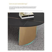 DINBOZ26X Living Room Table Rock Tea Table, Living Room, Small Household, Bar, Oval Outdoor Side Table(Black,Large)