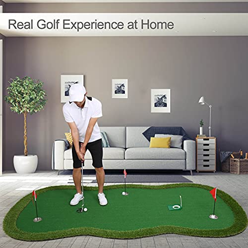 Chriiena Golf Putting Green Mat Large Professional Indoor Outdoor Putting Green-5X10ft