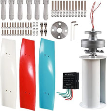 Wind Turbine Generator Kit, 8000W 12V 24V 3 Blade Portable Vertical Helix Wind Power Turbine Generator Kit with Charge Controller,12v
