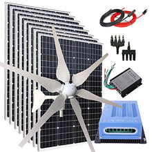 1360 Watts Wind Solar Power Kit: 12V 400 Watt Wind Turbine Generator + 8pcs 120 Watt Monocrystalline Solar Panel + 40A MPPT Solar Charge Controller + Wind Controller + 5M Cable+Y Connectors