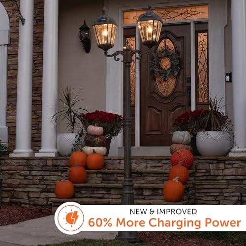 Gama Sonic Outdoor Solar Lamp Post Light Kit Double Head 300 Lumens Warm White Weathered Bronze