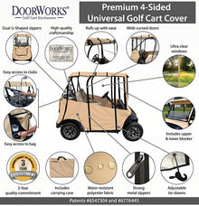 DOORWORKS GOLF CART ENCLOSURES Premium Yamaha Drive & Drive 2 Golf Cart Cover - Tan Marine Grade Vinyl