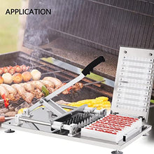 JDXQBLD Stainless Steel Manual Mutton Kebab Skewer Machine,10 Holes Barbecue Kebab Maker,w/Meat Boxes,Meat String Skewer Machine