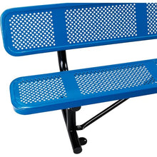 Global Industrial 6'L Heavy Duty Outdoor Steel Picnic Bench with Backrest