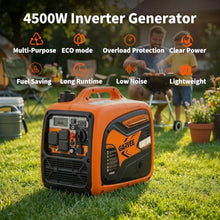 4500-Watts Portable Inverter Generator, Gas Powered Generators for Home Use, Camping & RV, 58dB Super Quie, with CO Sensor, USB Ports, 1.59Gal Fuel Tank, 46Lbs Lightweight, EPA Compliant, RV Ready