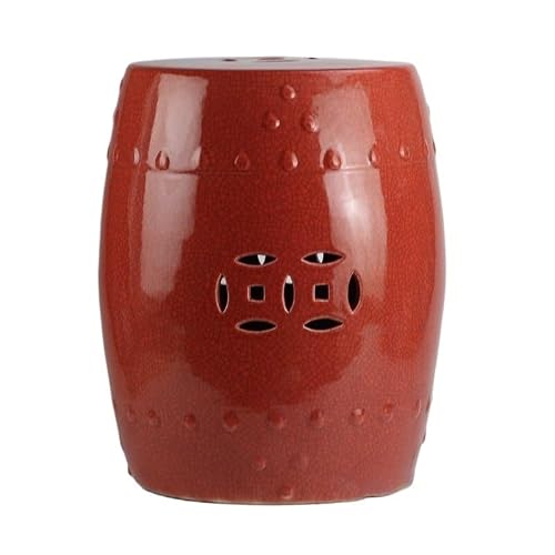 Ceramic Garden Stool Decorative Garden Stools Ceramic Large Red Open Slice Cracked Cooler Stool Garden Stool Copper Money Hole Ceramic Drum Stool Cooler Pier Home Furnishings Garden Stool Ceramic