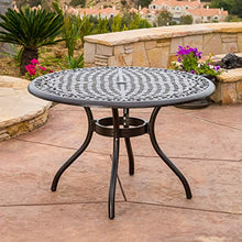 Christopher Knight Home Phoenix Cast Aluminum Round Table, Hammered Bronze, Dimensions: 47.75”L x 47.75”W x 30.00”H