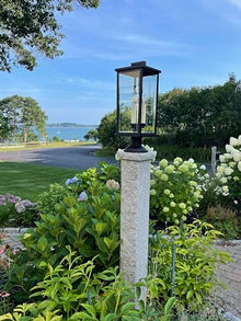 Hinkley Weymouth Large Outdoor Post Mount Rectangle Lantern, Black Finish
