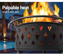 Garden Fire Pit Portable Grill Barbecue Rack Outdoor Fire Pit, Multifunctional Garden Terrace Fire Bowl Heater,BBQ Grill Fire,Heat-Resistant Coating,Steel Frame for Camping Backyard
