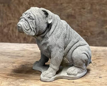 Concrete Massive Bulldog Figurine Real Size Bulldog Statue Solid Rock Pet Memorial