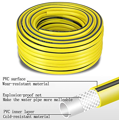 C/H Garden Hose Pipe 5m Flexible Lightweight with 4 Function Spray Gun Yellow